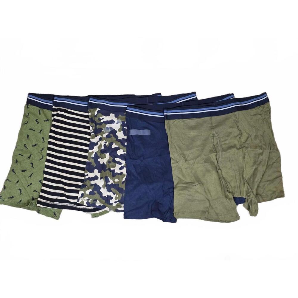 Amazon Essentials Men's Comfortable Cotton Tag-Free Boxer Brief, Pack of 5 Large